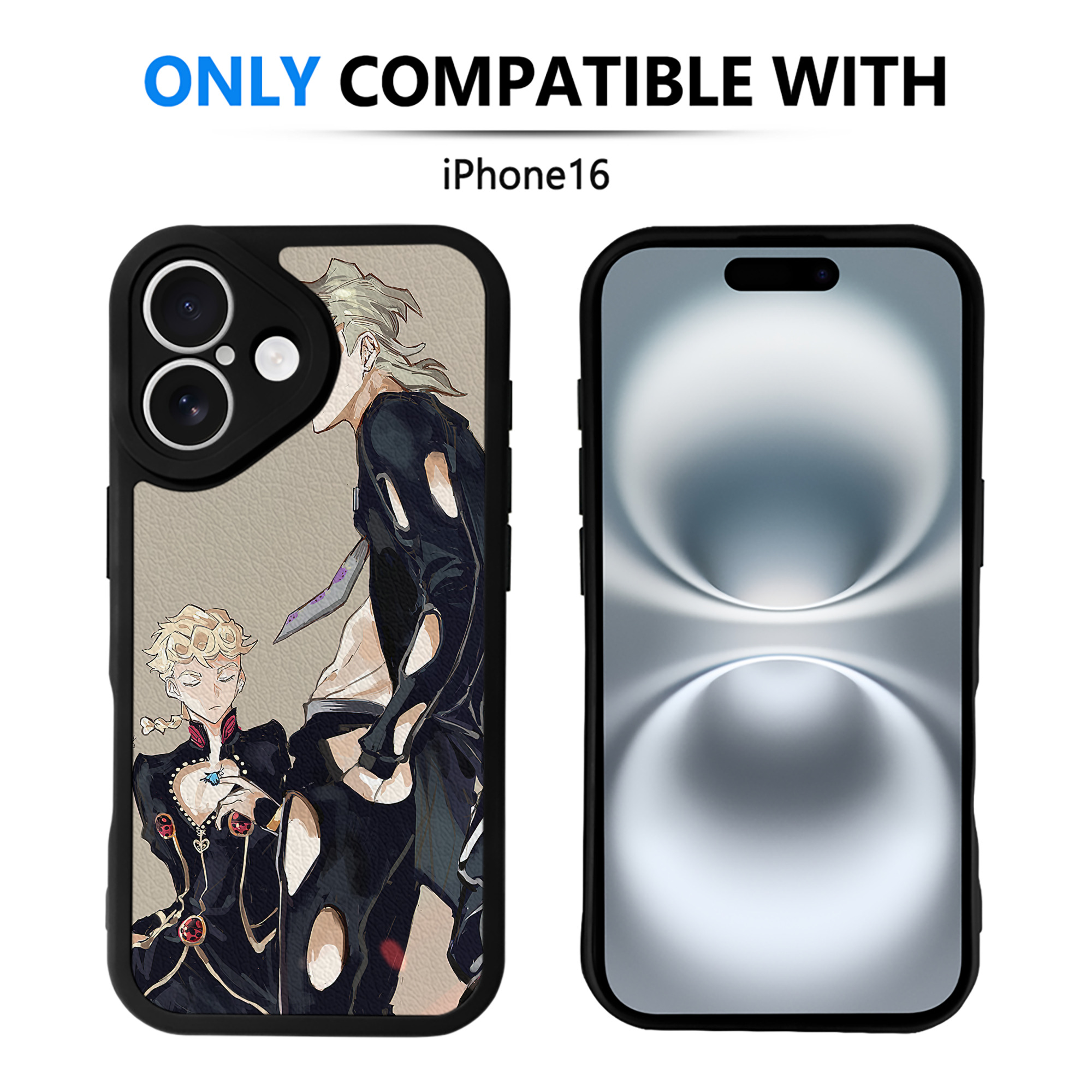 （画像用） ジョジョの奇妙な冒険 JoJo's Bizarre Adventure 【iPhone 16シリーズ対応】シリコンスマホケース（レザー調） 材質：シリコン